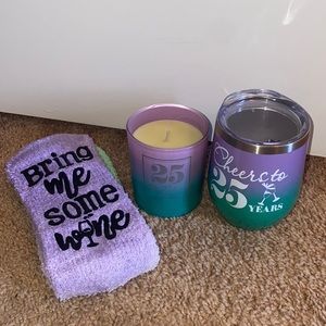 25 years old Tumbler, Candle and Fuzzy Socks